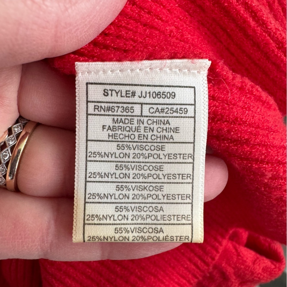 Jack by BB Dakota Boxy Poppy Red In The Mix Stitch Slightly Cropped Sweater - Picture 8 of 10